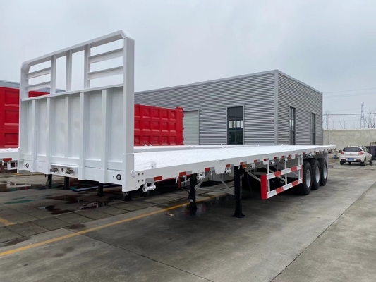 3軸 4軸 40トンの重荷コンテナ 6.2タレの重量を持つフラットベッド半トレーラー