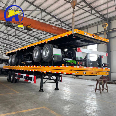 自転車用 コンテナロック付きの平床半トレーラー 3軸用 20FT 40FT 60tons トラック