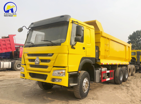 中古 HOWO 6X4 ダンプトラック 375 HP 左手駆動 D12.42 エンジンを持つ鉱山ティッパートラック