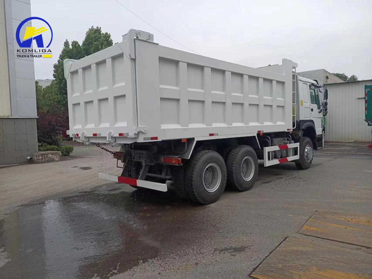 ホワイト HOWO 道路建設用 371HP 375HP 10タイヤのティパートラック