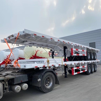 カスタマイズされた要求 3軸 40FT 28 FT コンテナ フラットベッドセミトレーラー カスタマイズ