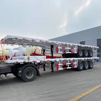 カスタマイズされた要求 3軸 40FT 28 FT コンテナ フラットベッドセミトレーラー カスタマイズ