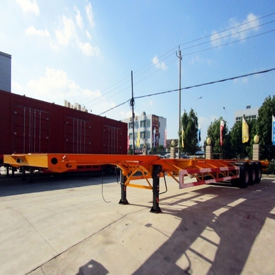 20FT 40FT スケルトン トレーラー シャーシ 4回転ロックと機械式懸垂
