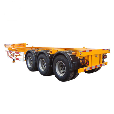 40FT Tri-Axle Skeleton Container 10/10/10 レフスプリングと8.5-20リムを持つ半トレーラー