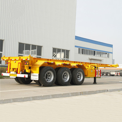 40FT Tri-Axle Skeleton Container 10/10/10 レフスプリングと8.5-20リムを持つ半トレーラー