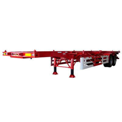 40FT Tri-Axle Skeleton Container 10/10/10 レフスプリングと8.5-20リムを持つ半トレーラー