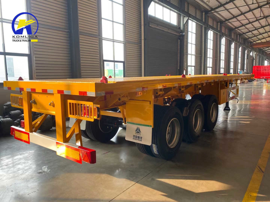 3軸 4軸 40tons 60tons 40FT 48FT 重荷輸送のためのフラットベッドトレーラー