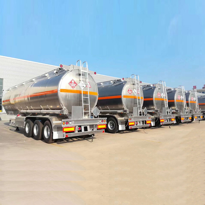 歩道と6PCS T30/30ブレーキ室を持つ3軸アルミ燃料タンカー半トレーラー