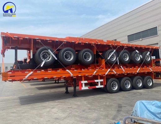 50t 負荷容量 鉄コンテナ 重荷輸送のための平床半トレーラー