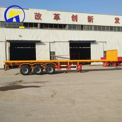 タジキスタンへの4軸の20FT40FT重用プラットフォームフラットベッドコンテナ半トレーラー
