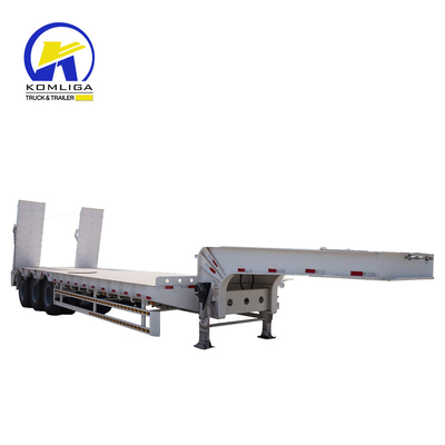 3軸 50 60 70 80 トン 低負荷 作業デッキ 9000X3000X1350mm の低床トレーラー