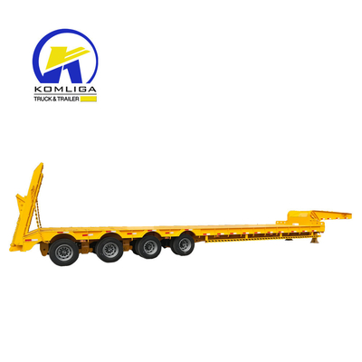 3軸 50 60 70 80 トン 低負荷 作業デッキ 9000X3000X1350mm の低床トレーラー