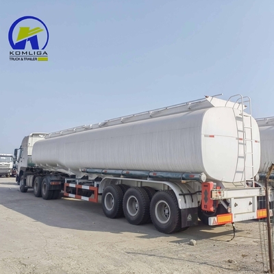 40000L フラットベッド4軸 アルミニウム合金タンカー トラック オイル トランスポーター 中古燃料タンク トレーラー