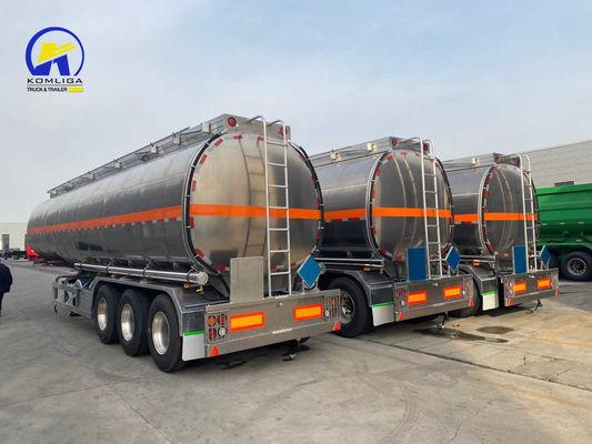 40000L フラットベッド4軸 アルミニウム合金タンカー トラック オイル トランスポーター 中古燃料タンク トレーラー
