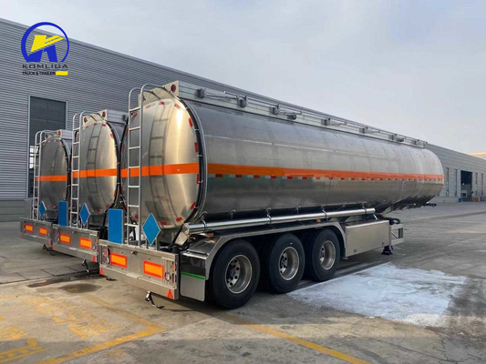 クロス・アーム型懸垂 アルミ合金 45000L 4コンパートメント燃料油タンカートレーラー