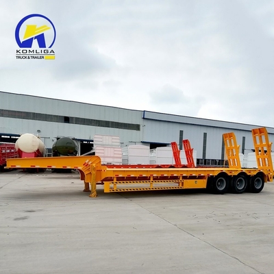 低高度ベッド 40FT 60tons ロウボーイランプ トレーラー ABS アンチロックブレーキシステム