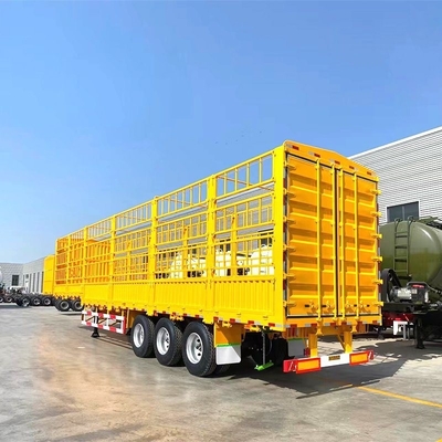 工具箱 1m * 0.5m * 0.5m 貨物輸送のためのフラットベッドフェンスセミトレーラー