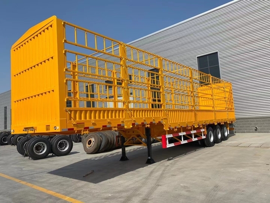 3 軸 ステーク フェンス 半トレーラー 7000-8000mm 車輪ベースと 40-60 トンの容量