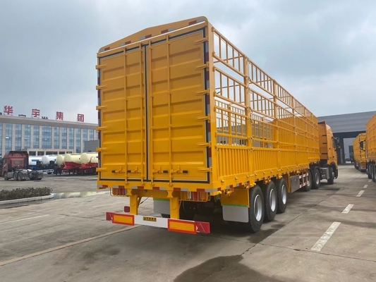 3 軸 ステーク フェンス 半トレーラー 7000-8000mm 車輪ベースと 40-60 トンの容量