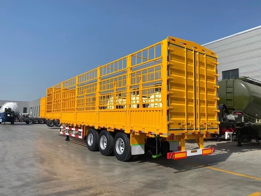 3 軸 ステーク フェンス 半トレーラー 7000-8000mm 車輪ベースと 40-60 トンの容量