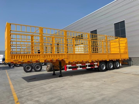 3 軸 ステーク フェンス 半トレーラー 7000-8000mm 車輪ベースと 40-60 トンの容量