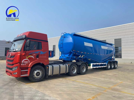 3軸 50tons 40cbm 乾燥散装セメント粉末タンカー プラットベッドプロモーションのための半トレーラー