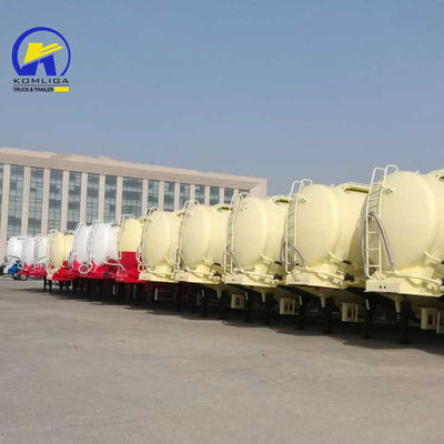 3軸 50tons 40cbm 乾燥散装セメント粉末タンカー プラットベッドプロモーションのための半トレーラー