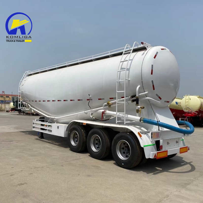 3軸 50tons 40cbm 乾燥散装セメント粉末タンカー プラットベッドプロモーションのための半トレーラー
